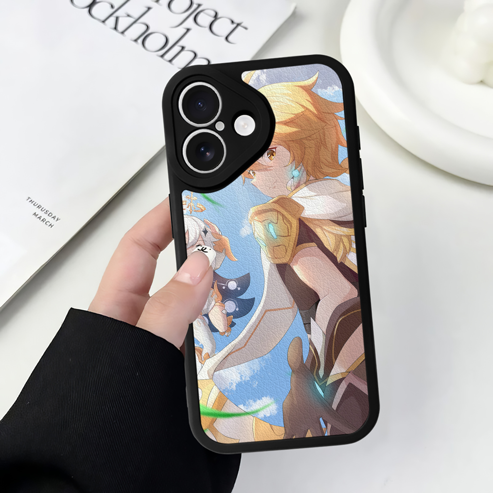 げんし神 genshin 【iPhone 16シリーズ対応】シリコンスマホケース（レザー調） 材質：シリコン